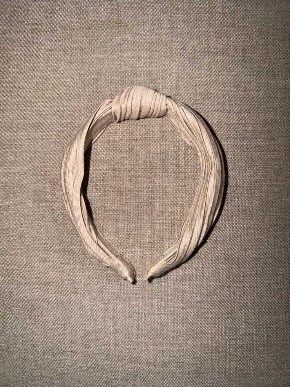 Neutral Knotted Fabric Headband - Beige
